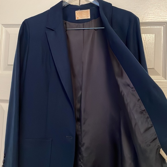 Vintage Pendleton Women's Virgin Wool Navy Blue Two Button Blazer Jacket Size 6 - Picture 4 of 11